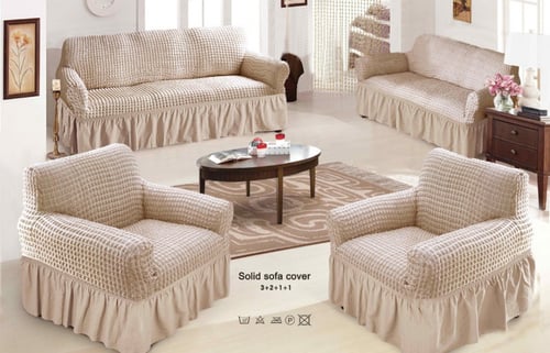 طقم غطاء كنب 4 قطع - كاروهات مخطط