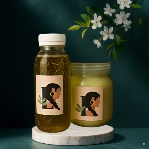 مجموعة زيت + حناء بالأعشاب