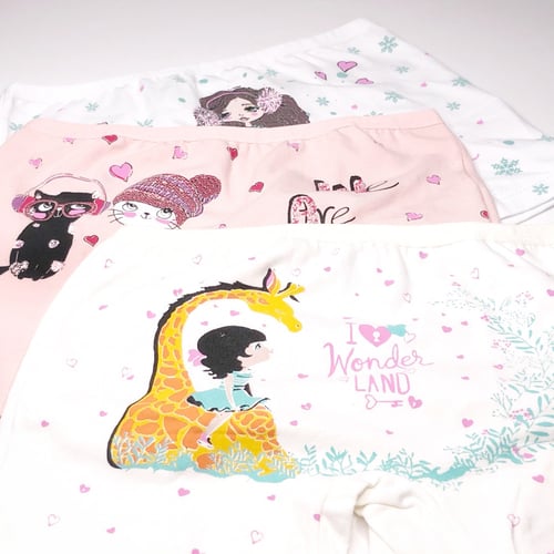 ملابس داخلية للأطفال 3 قطع بوكسر (بناتي) ناعم وقطن...