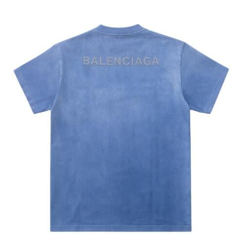 تيشيرت أوفر سايز أزرق مغسول بتصميم Balenciaga – مت...