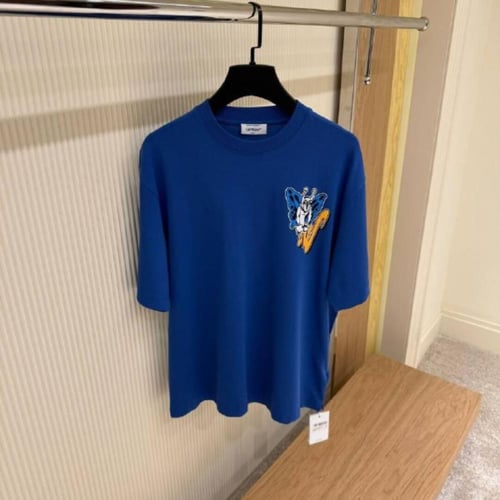 تيشيرت OFF WHITE أزرق اوفر سايز