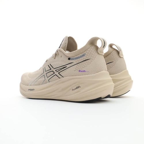 ASICS Gel Nimbus 26 Beige Black Feather Sneakers