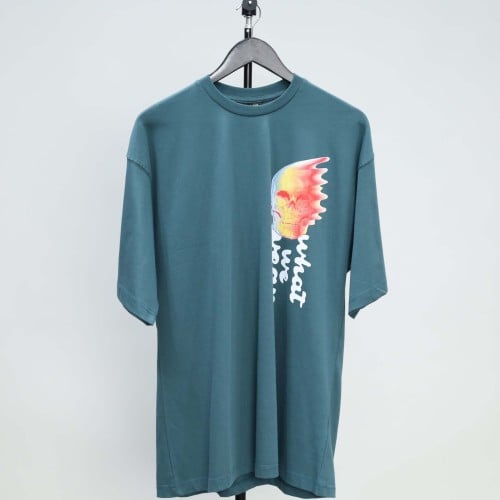 تيشيرت كاجوال اوفر سايز طبعة من الخلف