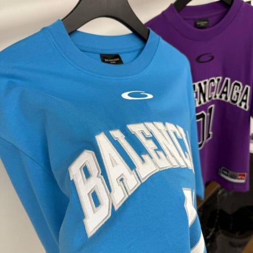 تيشيرت BALENCIAGA ازرق اوفر سايز