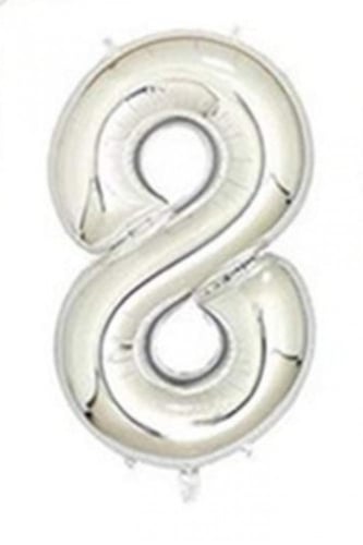 بالون رقم فضي
