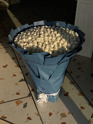 باقة جوري ابيض عملاقة