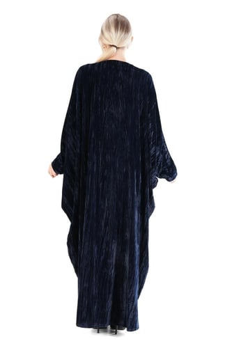 عباية شتوية كحلي بشت بقماش مخمل - Laria II