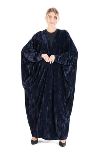 عباية شتوية كحلي بشت بقماش مخمل - Laria II