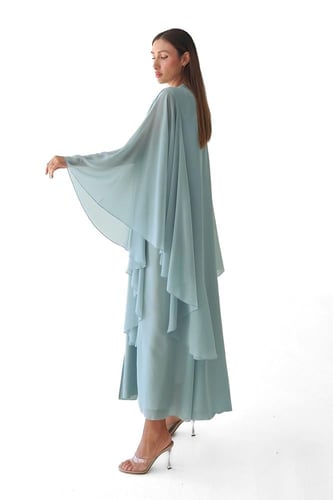 عباية تيفني شيفون فاخرة بطبقات - Mirta