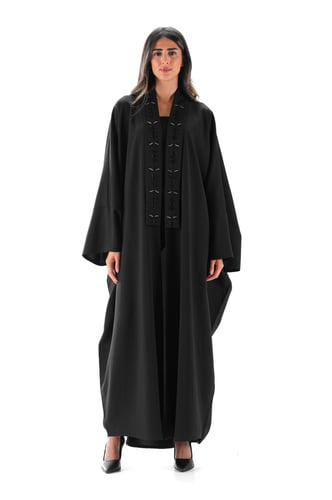 عباية بشت سوداء بتطريز خرز تراثي مميز - Turaath