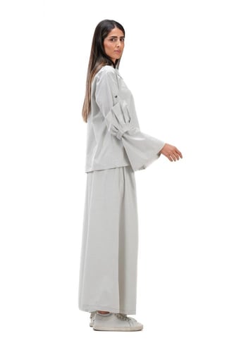 بلوزة مع بنطلون رمادي صيفية قطن - Sea shell armor