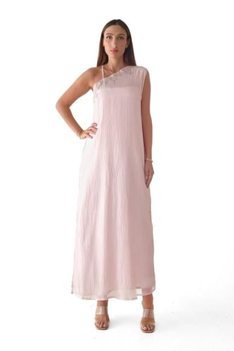 عباية وردي شيفون صيفية مع فستان بنقشات مميزة - Man...