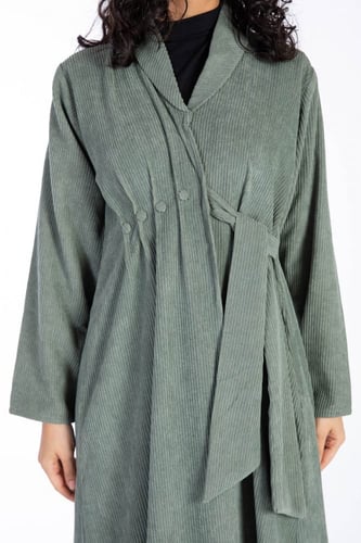 عباية خضراء بحزام جانبي - ساكاي III