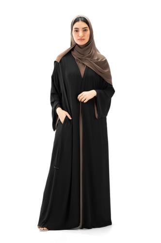 عباية دبل فيس ( وجهين ) باللون الاسود والبني - Dup...