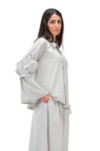 بلوزة مع بنطلون رمادي صيفية قطن - Sea shell armor