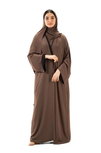 عباية دبل فيس ( وجهين ) باللون الاسود والبني - Dup...