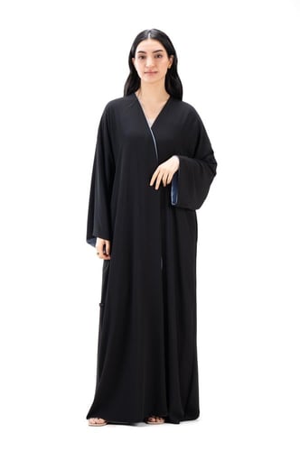 عباية دبل فيس ( وجهين ) باللون الاسود والسماوي - D...