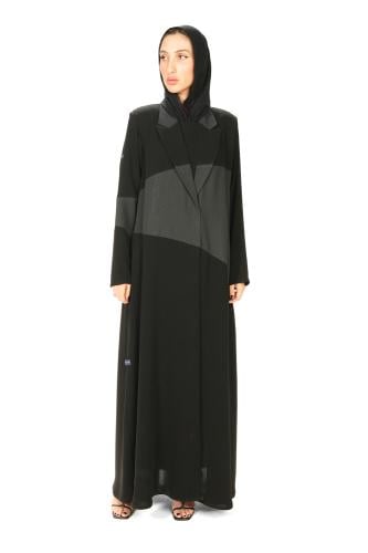 عباية بليزر سوداء بتدخيلة جاكار