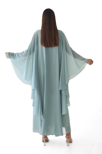 عباية تيفني شيفون فاخرة بطبقات - Mirta