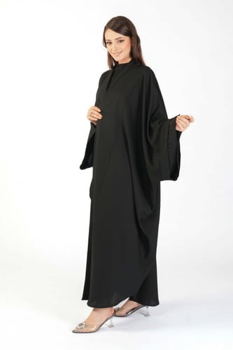 عباية سوداء بشت بتطريز على الاكمام - Verona II