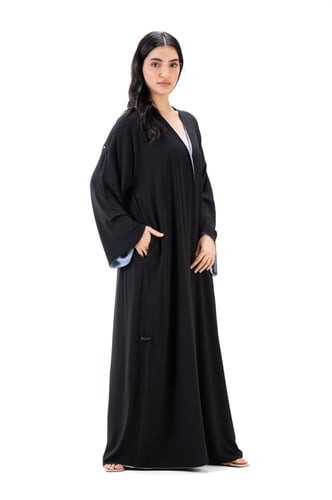 عباية دبل فيس ( وجهين ) باللون الاسود والسماوي - D...