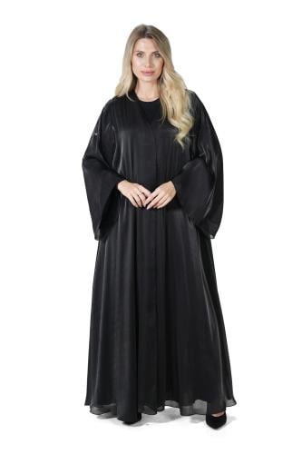 عباية سوداء كلوش ناعمة وفاخرة - II Silky Abaya