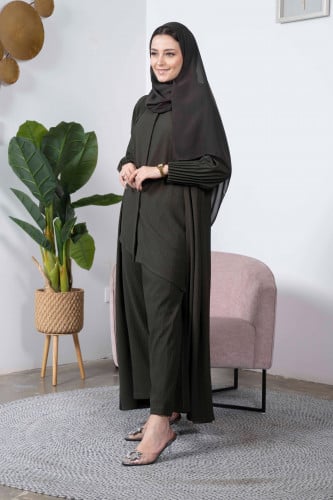 عباية زيتي كاجوال بكم كسر - ليمير II