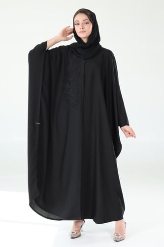 عباية بشت سوداء مطرزة - Veins