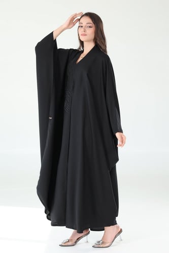 عباية بشت سوداء مطرزة - Veins