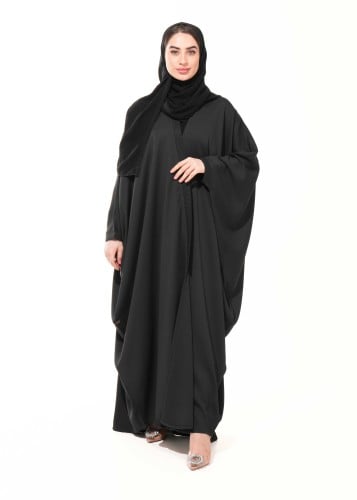 عباية سوداء بتطريز قصب بقصة بشت - Besht V