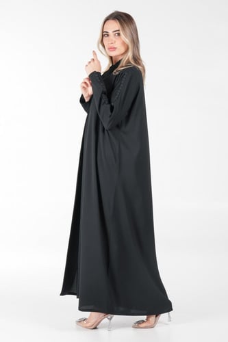 عباية سوداء كاجوال بأزارير على الكم - كريزيا III
