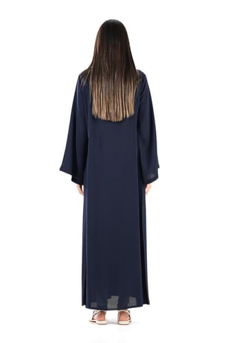 عباية كحلي عملية بربطة أمامية - Berna