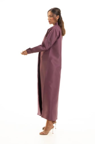 عباية موف تفتة فاخرة بتطريز ناعم - Viana