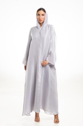 عباية رمادي كلوش ناعمة وفاخرة - Elinor II