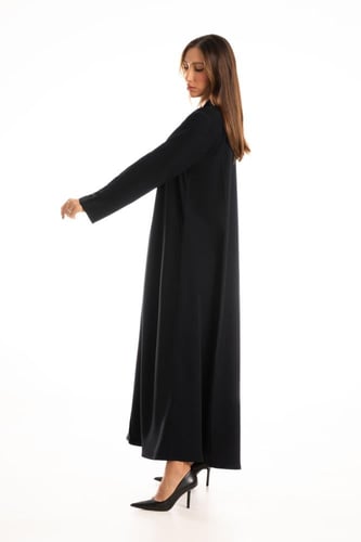 عباية سوداء فاخرة مطرزة بالخرز والخيوط - Sina