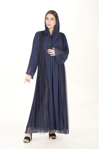 عباية كحلي شيفون - بليتس