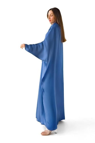 عباية زرقاء بشت فاخرة مع فستان انيق - Marina