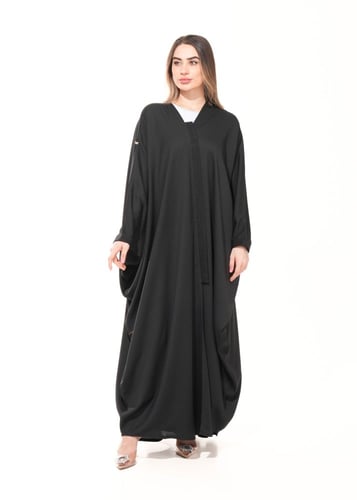 عباية سوداء بتطريز قصب بقصة بشت - Besht V