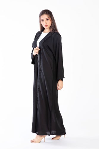 عباية سوداء مطرزة بالخرز - Saly V