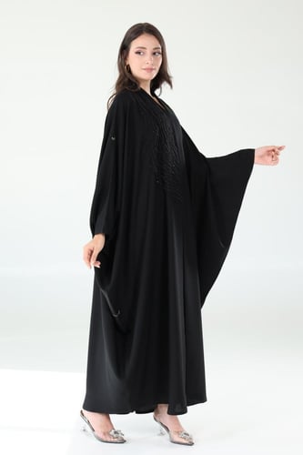 عباية بشت سوداء مطرزة - Veins