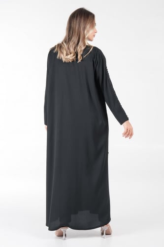 عباية سوداء كاجوال بأزارير على الكم - كريزيا III