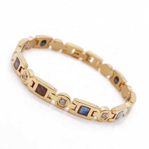 اسوارة ازالة الشحنات للنساء لون ذهبي مزينة باحجار...