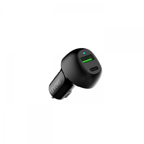 شاحن سيارة ليفوري 45 واط منفذ PD و منفذ USB - أسود