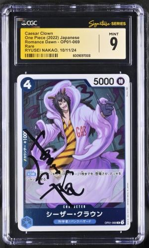 One Piece Caesar Clown OP01-069 CGC 9 Mint Signed...