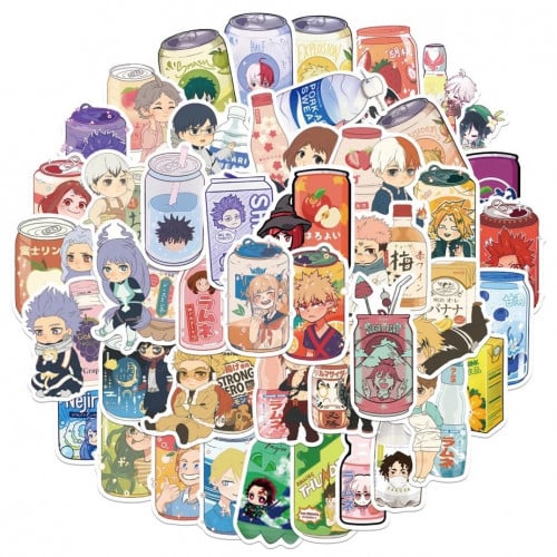 استكرات انمي تشيبي Cartoon Anime Chibi Soda Drinks...