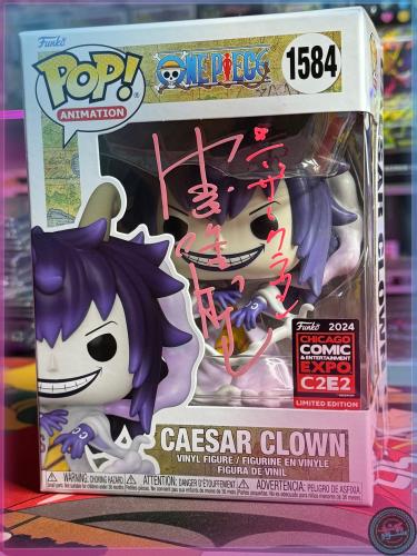Funko Pop One Piece Caesar Clown #1584 Signed Japa...