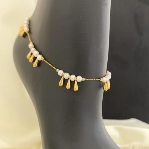 خلخال لولو ذهب عيار21 وزن اللولو مخصوم(1.60غرام)–3...