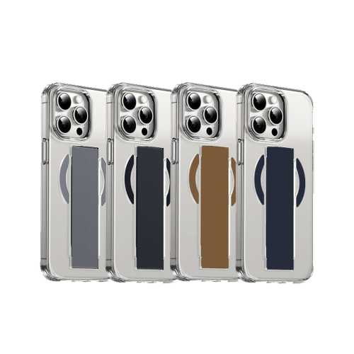 كفر ايفون شفاف مع مسكة فاخرة تدعم الشحن اللاسلكي ا...