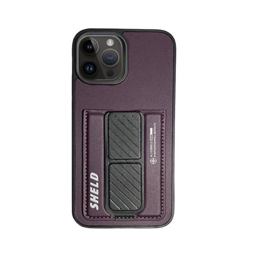 كفر ايفون 14 برو ماكس جلد بنفسجي مع مسكة مغناطيس