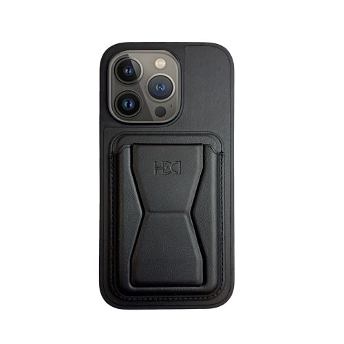 كفر ايفون 15 برو ماكس جلد فاخر مع مسكة وبطاقة وستا...